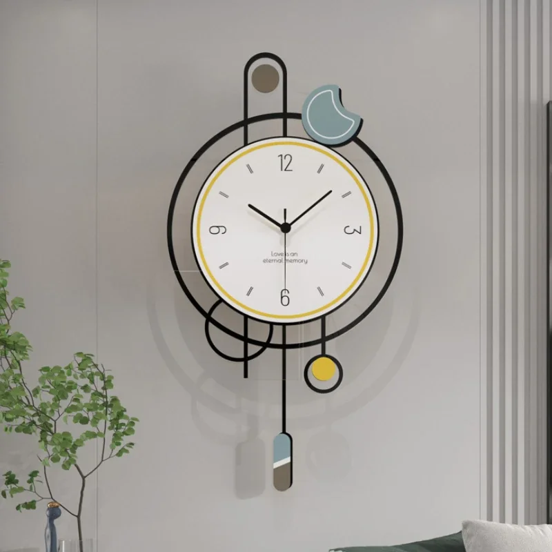 Morden Acrylic Wall Clocks Single-sided Clocks Silent Watches Large Living Room Decoration Accessories with Hanger Design