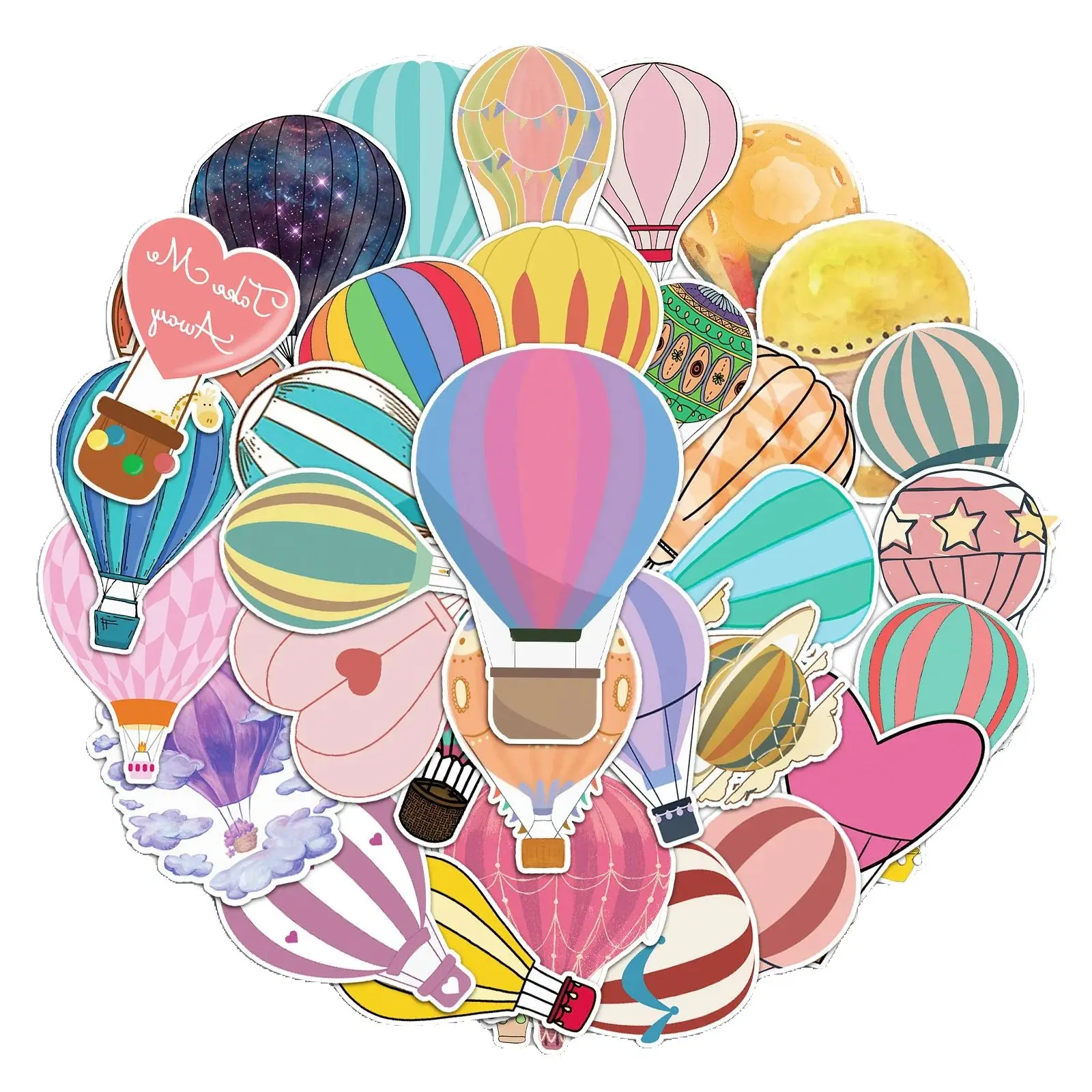 50pcs personalized hot air balloon cartoon cute little fresh graffiti sticker suitcase notebook refrigerator