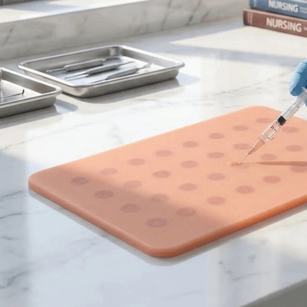 Silicone Intradermal Injection Training Pad 32 Injection Spots Embedded Subcutaneous Practice Pad Skin Test Module Reusable