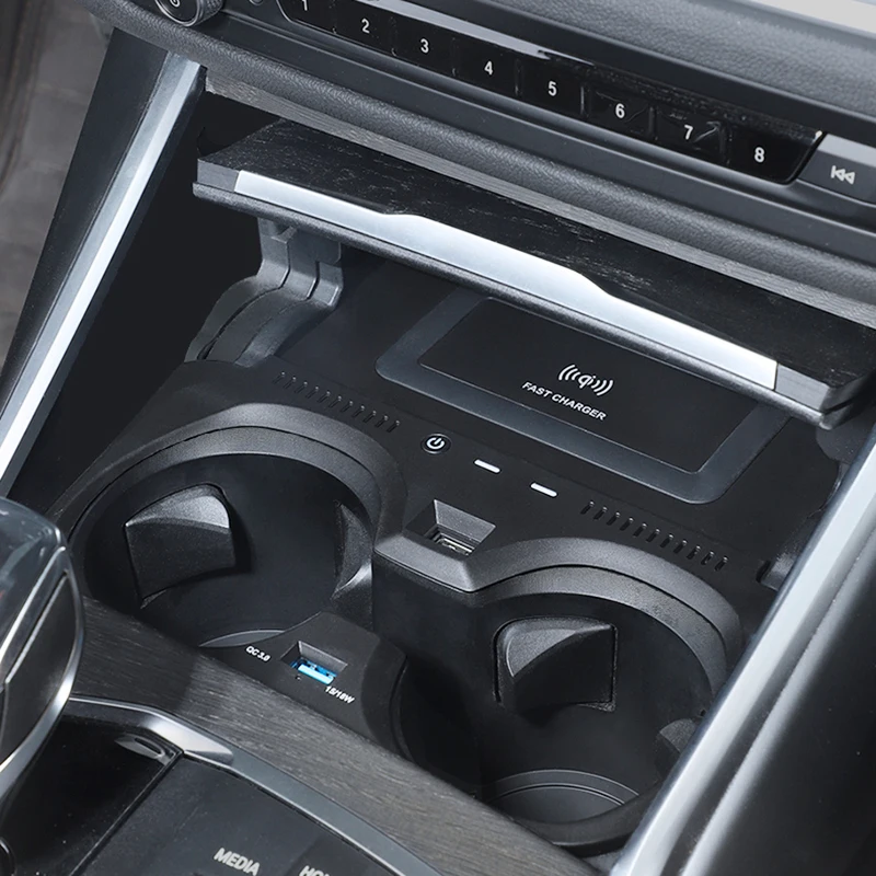 شاحن سيارة لاسلكي 15 واط شاحن هاتف سريع حامل شحن لسيارات BMW G20 G21 G22 G28 320 325 330 430 2019-2022 #2