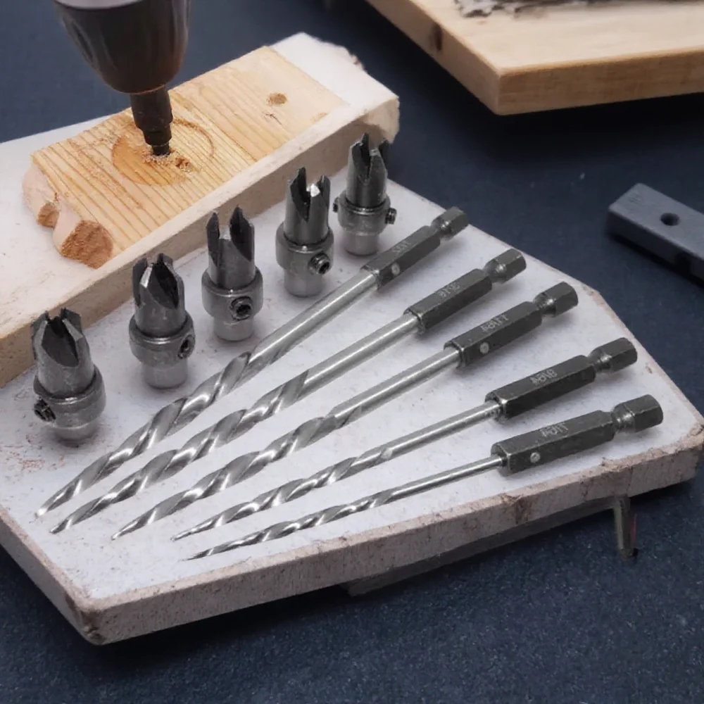 

STONEGO деревообрабатывающее сверло с зенковкой, направляющая для прорезей с потайной головкой, резак для отверстий, коническая фаска, деревообрабатывающие инструменты