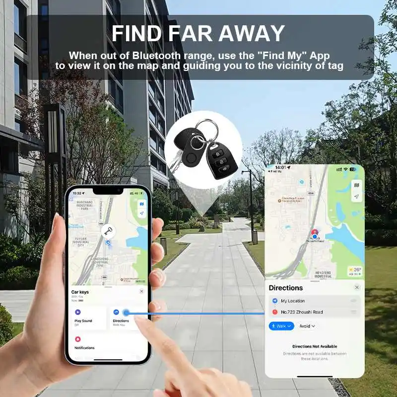 MFI Smart Bluetooth GPS Tracker Works with IOS Find My Anti Lose Reminder Device for Iphone Tag Replacement Locator Smart Airtag