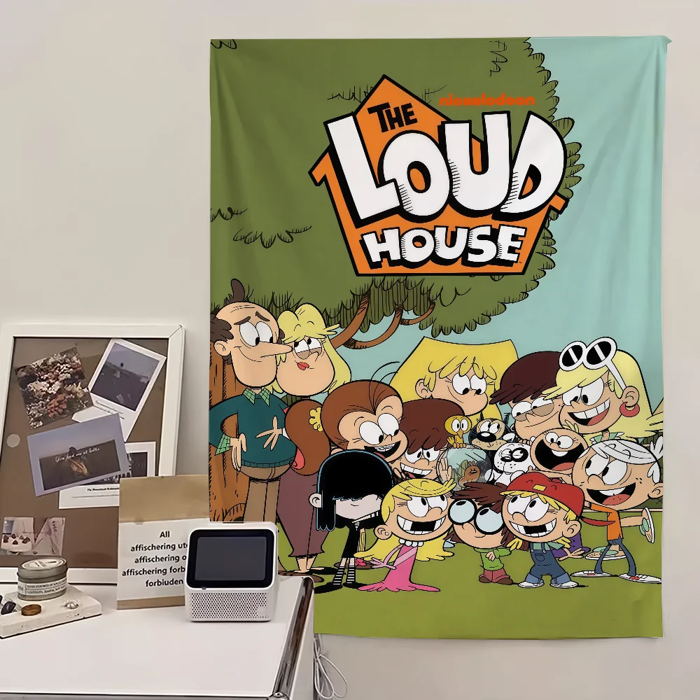 الرسوم المتحركة الكرتونية L-Loud H-House العلم لغرفة المعيشة المنزل النوم فن الديكور المنزل حفلة نزهة ديكور راية #4