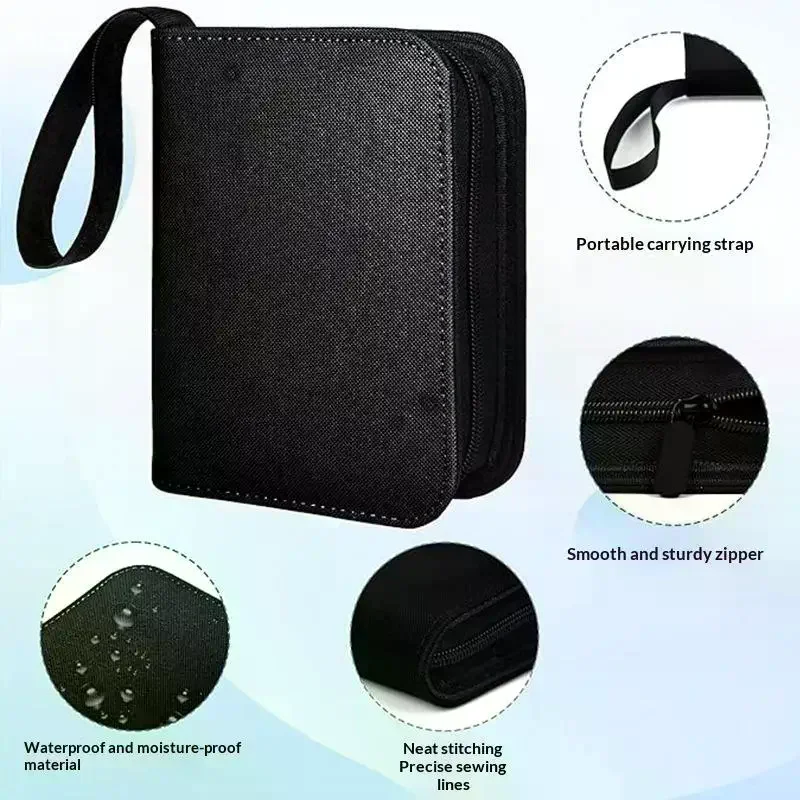 Waterproof PU Leather Side Load Zipper Card Binder 40 Slots Album For 3x4 TCG Game Sport Cards Storage Bag