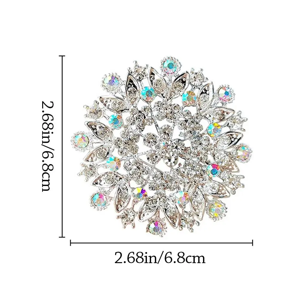 เข็มกลัดดอกไม้คริสตัลสวยงามหรูหรา ประดับด้วยเพชรเทียม สวยงามมีเสน่ห์ เครื่องประดับเข็มกลัดมุก สำหรับติดเสื้อผ้า ชุดสูท งานปาร์ตี้