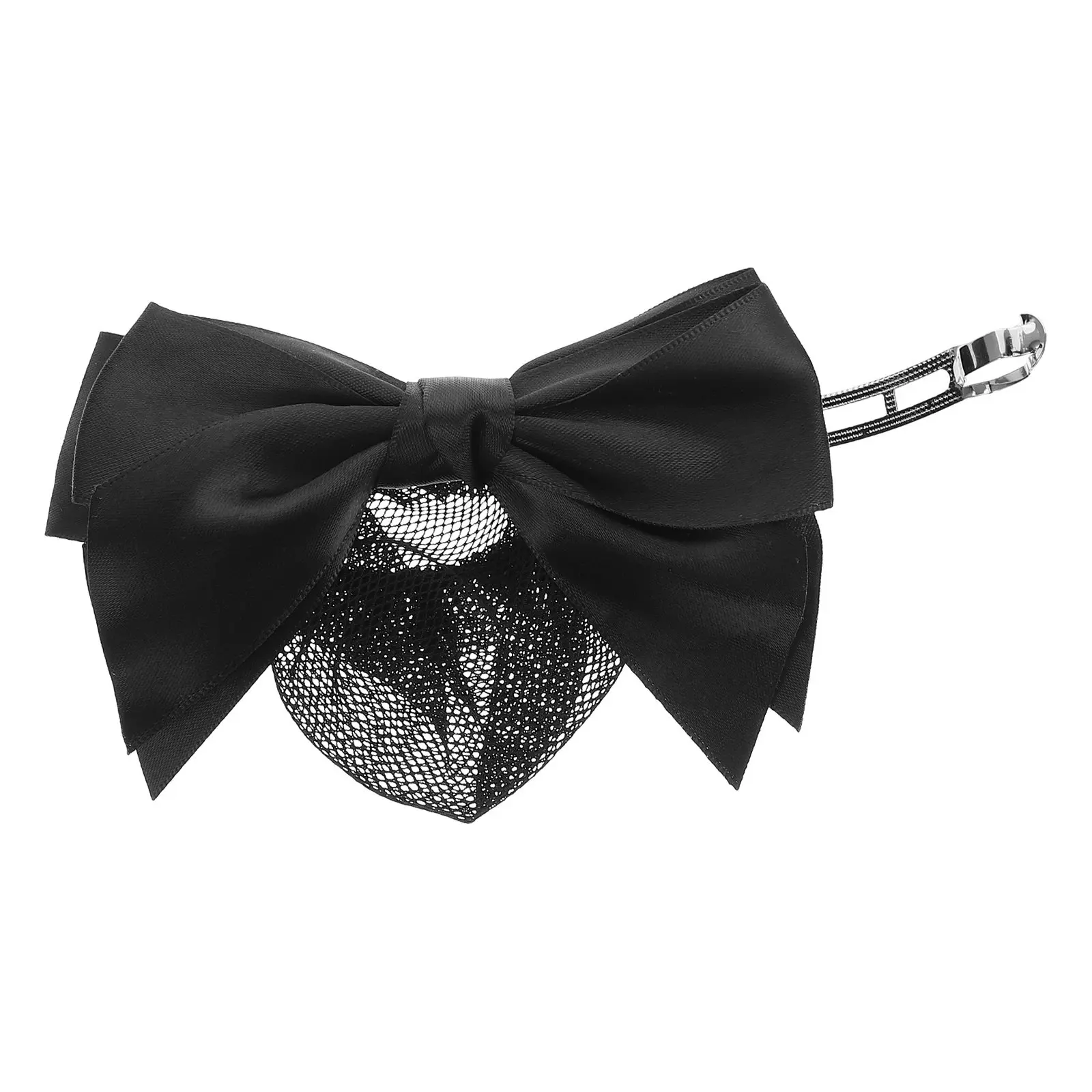 

Elegant Bowknot Hair Net for Women Elastic Mesh Bun Cover Clip Professional Office Formal Dance Ballet Hair