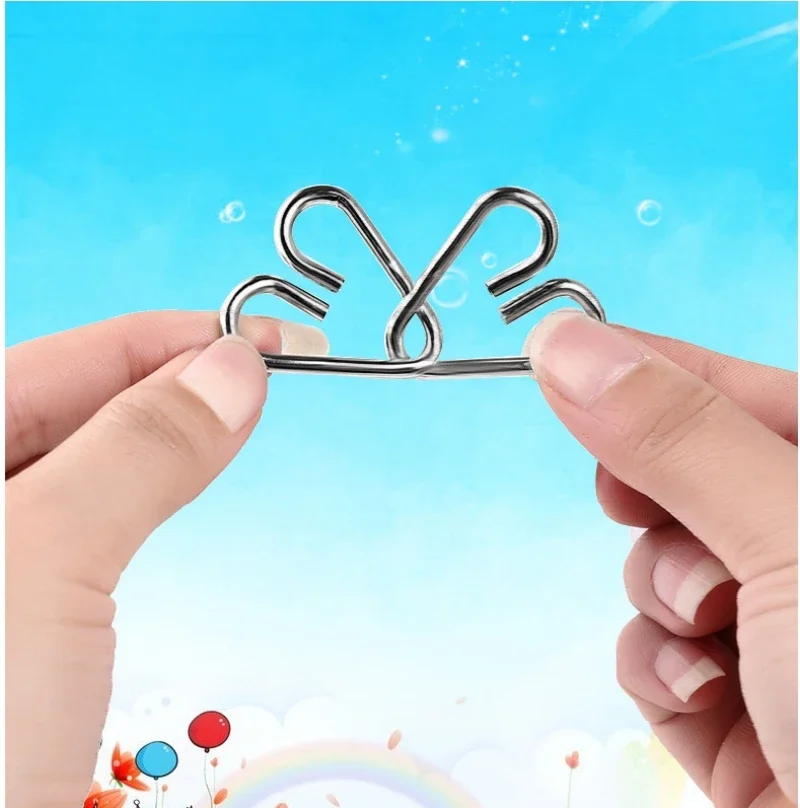 8 ชิ้นโลหะปริศนา Montessori ลวด IQ สมอง Teaser ปริศนาเด็กผู้ใหญ่ Interactive เกม Reliever ของเล่นเพื่อการศึกษา