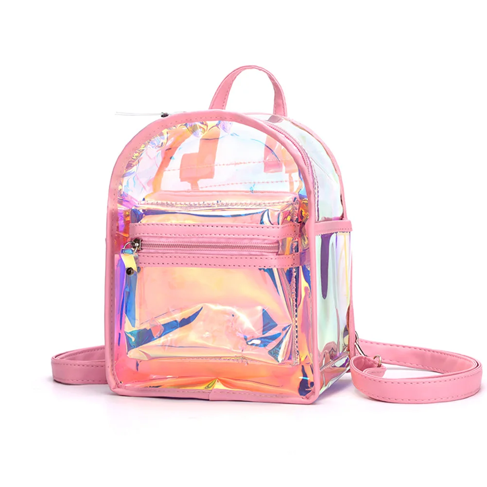 Dazzling Backpack Pink Personality Casual Travel Bag Lightweight Practical Storage Bag for Outdoors