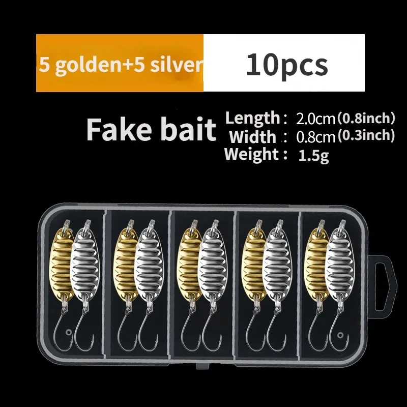 Fishing Lure Hard Bait Sequins Noise Paillette Artificial Bait Small Hard Sequins Spinner Fishing 10PC Metal Spinner Spoon Trout