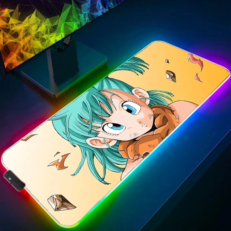 RGB LED Mauspads Schreibtisch Matte Schutz Gaming D-Dragon B-Ball Mousepad Büro Tisch Dekor Tastatur Lange Pad Computer Gamer Matten