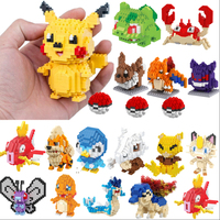 Building Blocks Assembly Anime Picachu Charizard Doll Blastoise Bulbasaur Gengar Bricks Figures Toy for Kid Gift