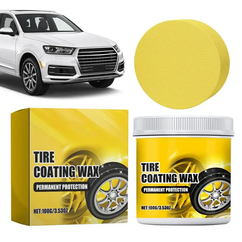 

Tire Polishing Agent 3.52oz Tire Cleaning Agent Car Detailing Wheel Tire Cleaner Long-Lasting Tire Cleaner Cream Effective For