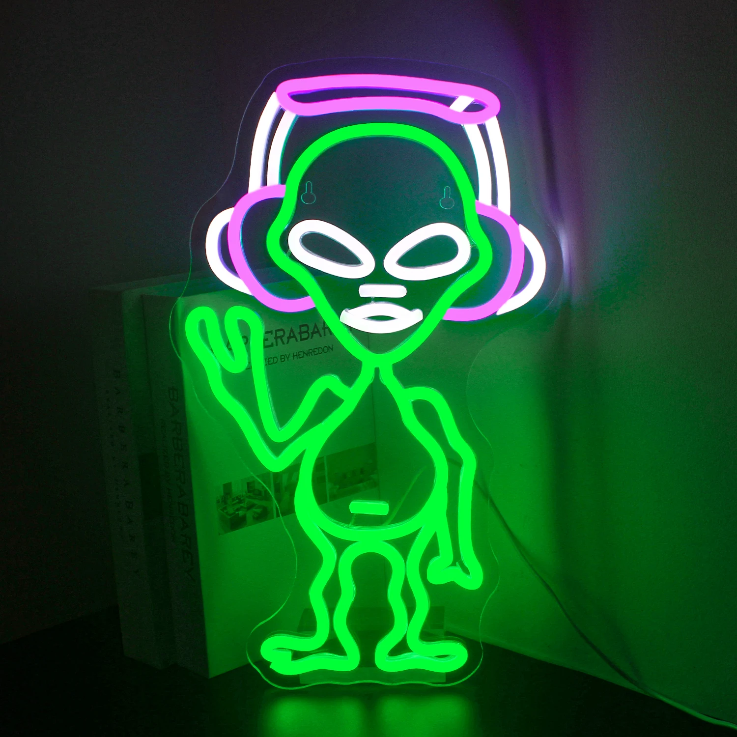 

Music Alien Green Neon Sign Led Lights Up Sign Room Wall Decor USB Powered Acrylic For Bedroom Party Bar Music Studio Decoration