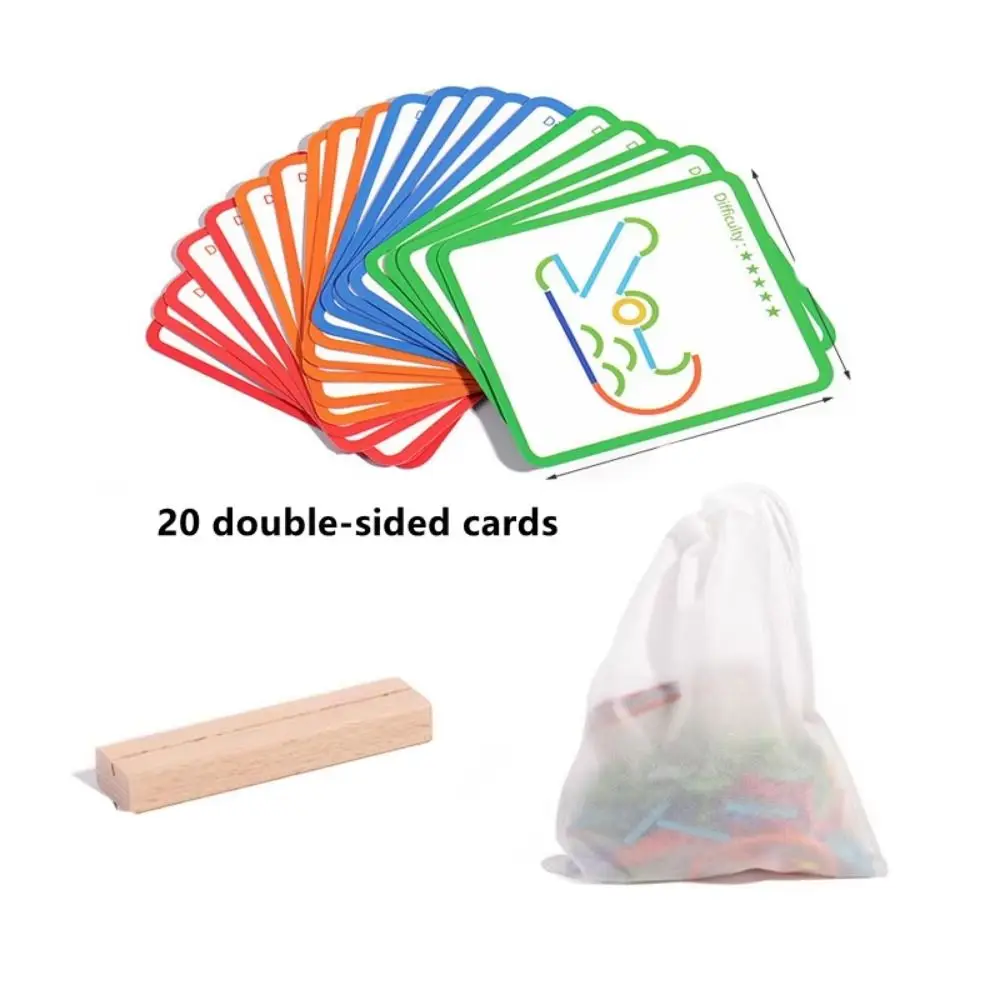 Sticks and Rings Wooden Sticks Puzzle Montessori Intelligence Game Rings Puzzle Montessori Puzzle Educational Creative