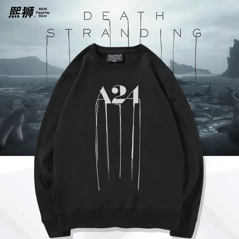 

Мужская толстовка Death Stranding A24, повседневная, свободного кроя, с длинными рукавами, круглым вырезом, с принтом, из смеси хлопка и полиэстера, осенне-зимняя одежда