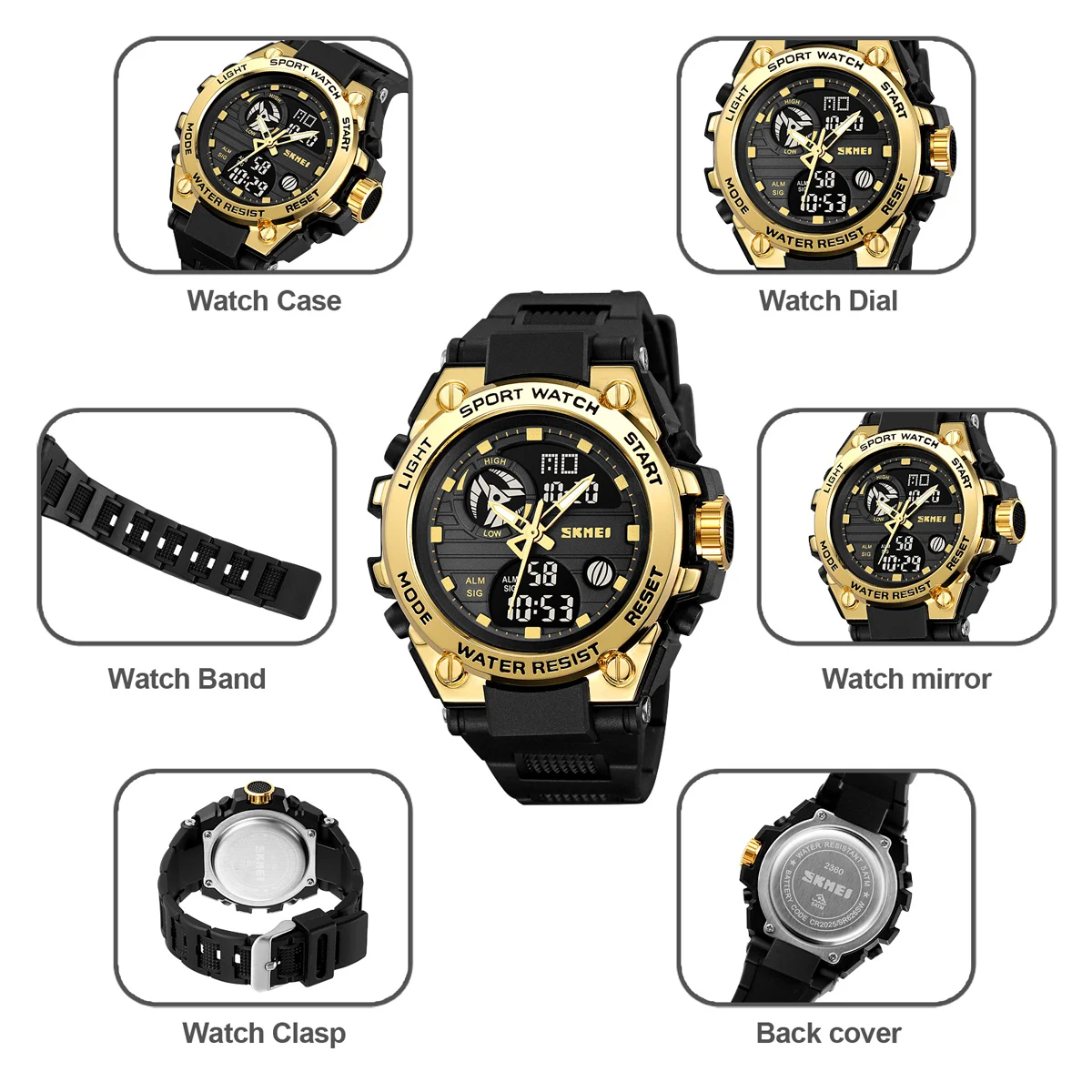 SKMEI Digital Electronic Watch Sports For Men Women Waterproof Daylight Saving Time Quartz Wristwatches