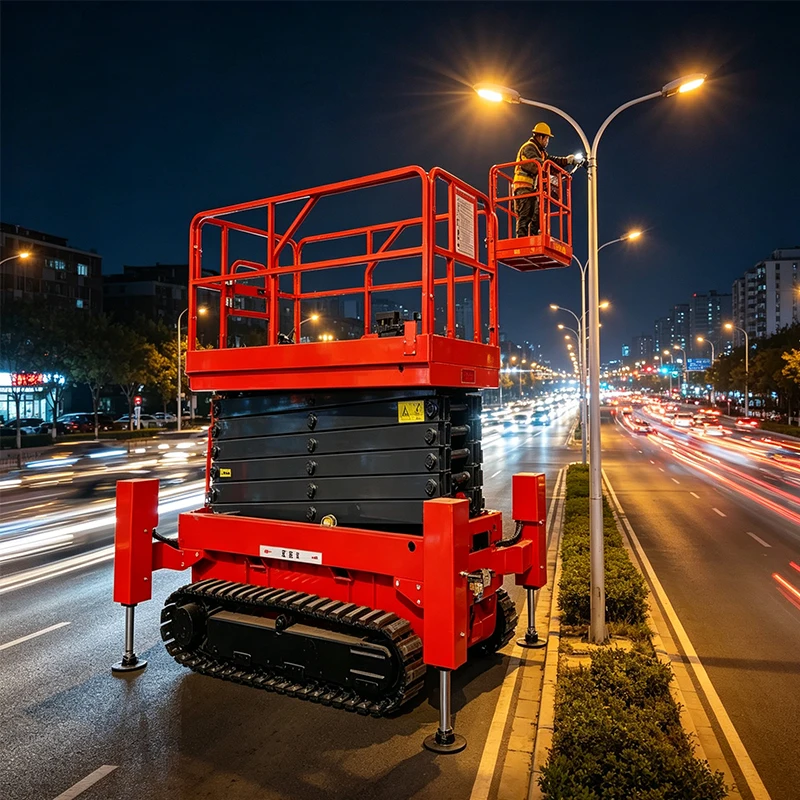 8m Low Noise Portable Scissor Lift Remote Control Emergency Stop Protection For Supermarket Indoor Service Work