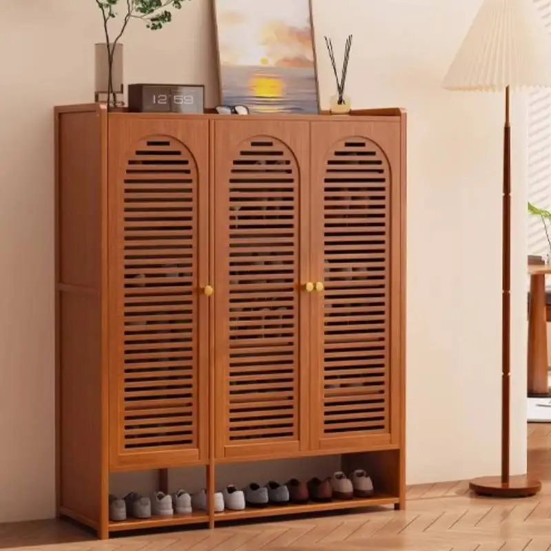 Scarpiera di lusso in rattan di design Scarpiera di lusso in legno di alta qualità Appartamenti per ingresso Scarpiere Per Mobili Scarpe