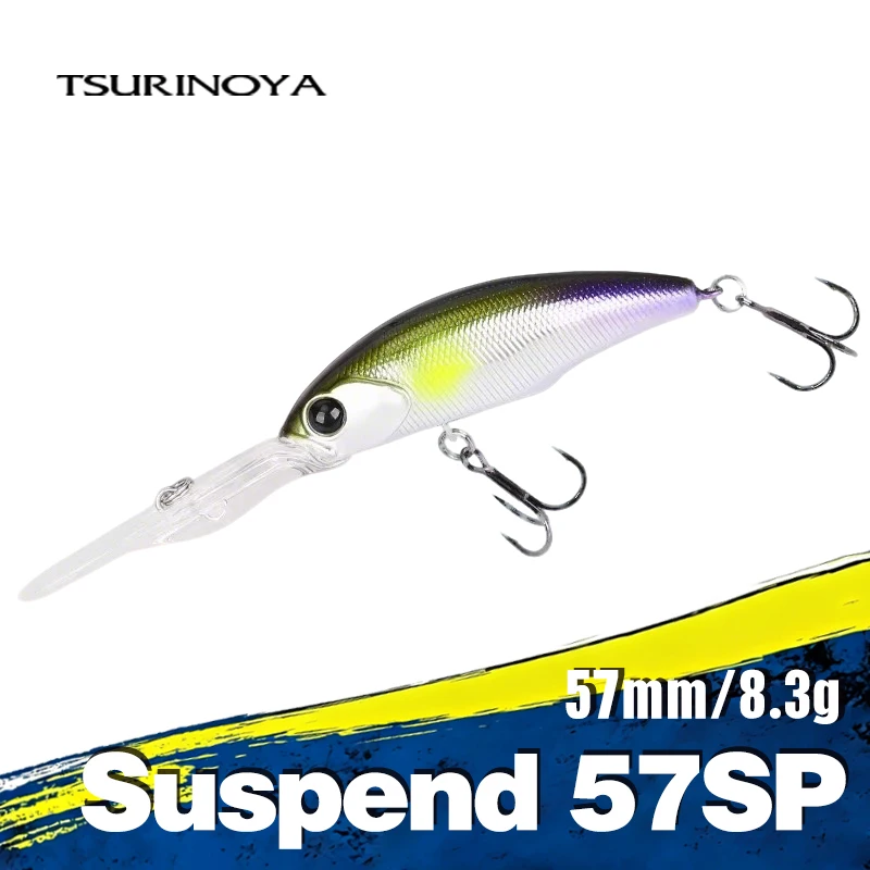 TSURINOYA Dive 2-4m Suspending Minnow 57mm 8,3g EXPLORERS 57SP Long Casting Pike Bass Angelköder Künstlicher harter Köder Jerkbait