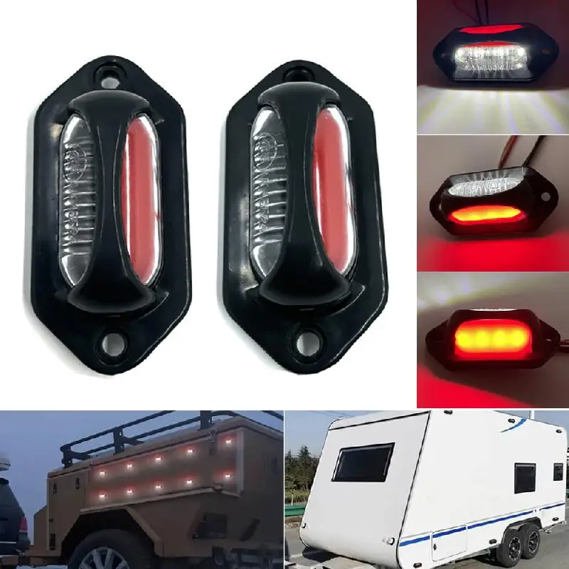 2PCS Car LED Signal Light Car Trailer Clearance Parking Light 12V 24V Truck Pickup Indicator With Waterproof License Plate Lamp