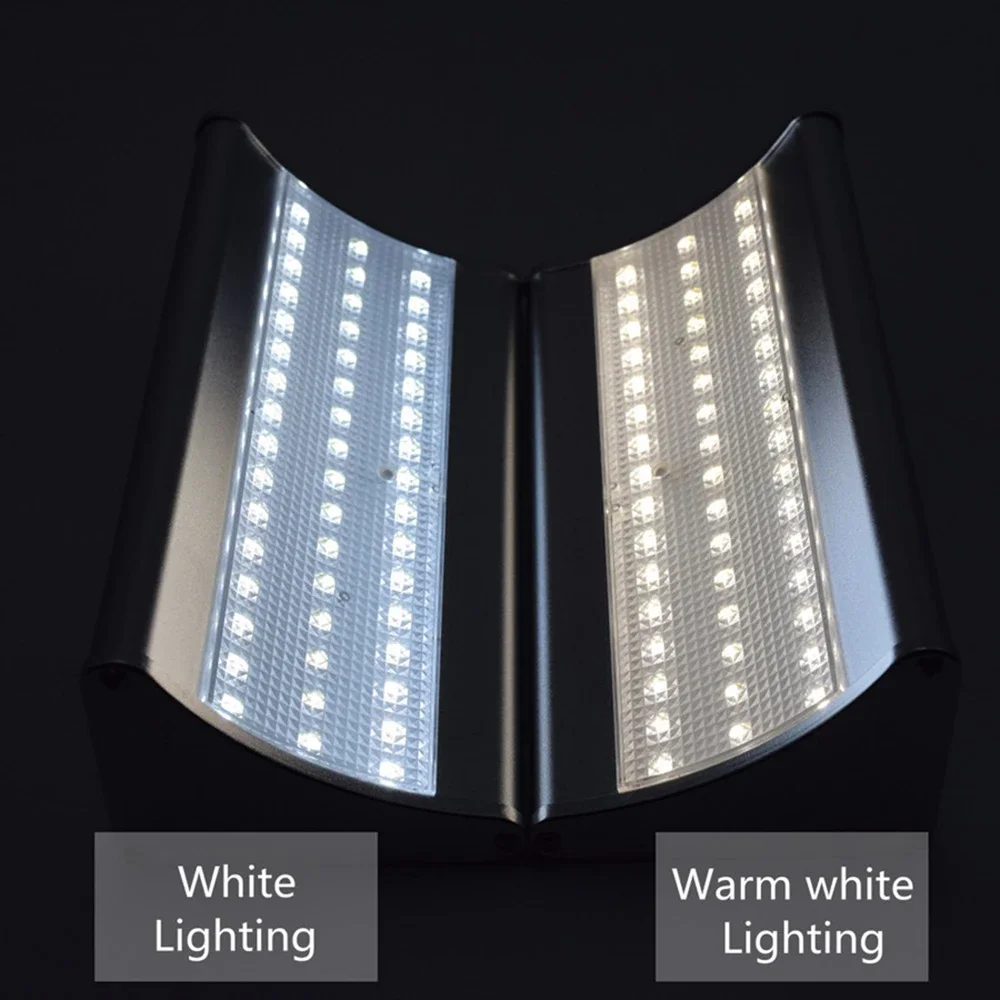 60/48Led Outdoor Solar Wall Light Solar Flood Lights Motion Sensor Waterproof Wall Lamp Metal Housing 1100LM for Garden Lighting