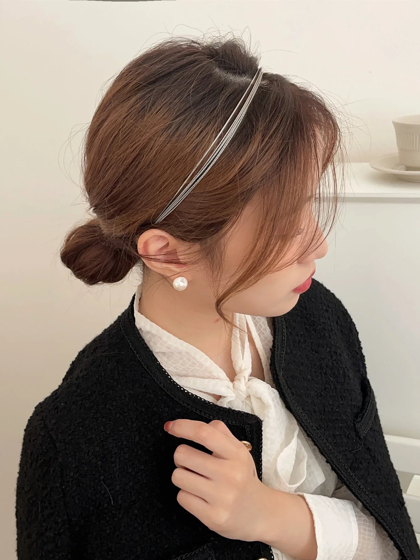 

5pcs Metallic Thin Hairbands Minimalist Headband For Party Casual Street Style