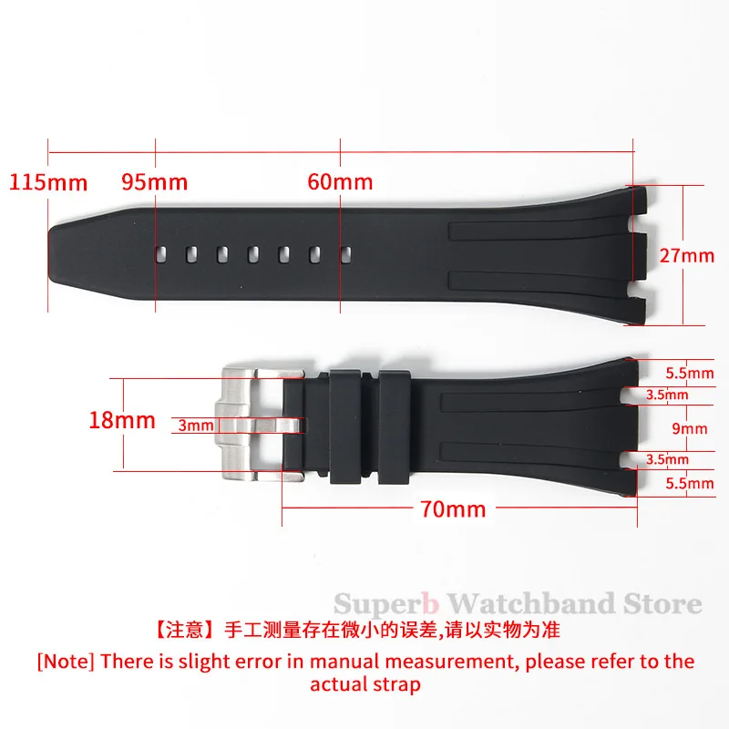 27mm 28mm 30mm Rubber Strap for Royal Oak Offshore Soft Silicone Watch Band Refit Women Men's Bracelet Watch Accessories