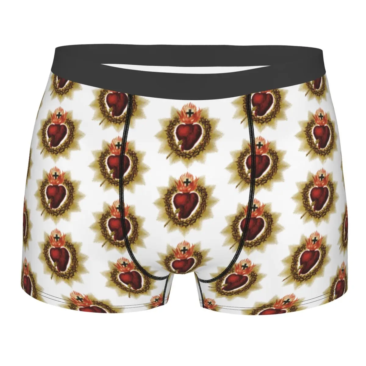 

Custom Sacred Heart Of Jesus Boxers Shorts Panties Men's Underpants Comfortable Catholic Christian Faith Briefs Underwear