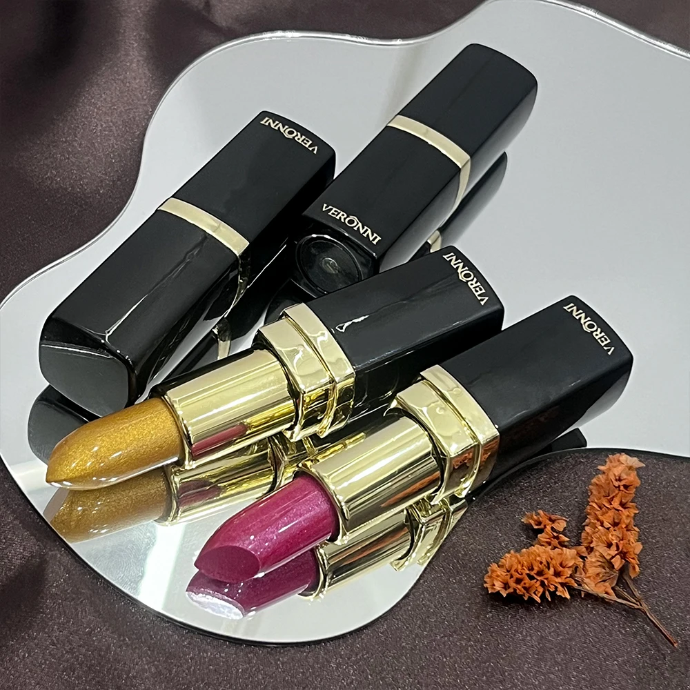 Juego de lápiz labial brillante de diamante, lápiz labial metálico con brillo altamente pigmentado, brillo de labios, maquillaje de labios, cosméticos, maquillaje Sexy