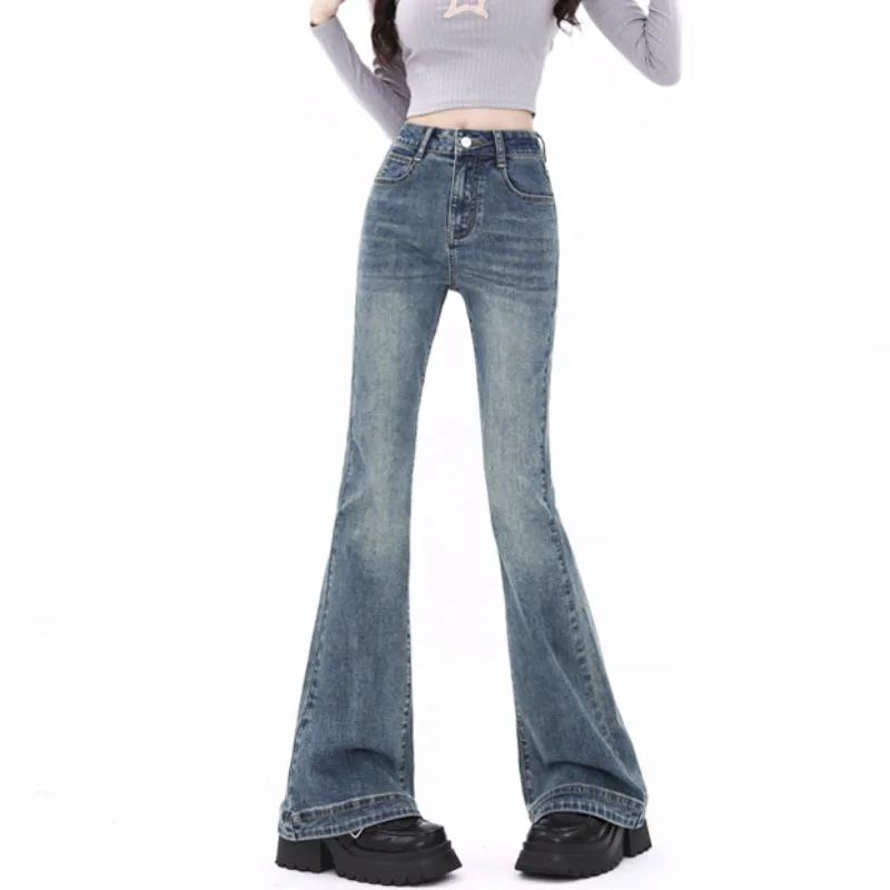 

Y2k Flare Jeans Vintage High Waisted Trousers Aesthetic Streetwear Casual Pants Women Korean Jeans