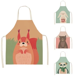 Creative cute fox rabbit animal print apron for men and women interesting kitchen supplies home cooking baking tools