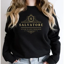 Salvatore It's Ok To Love Them Both Sweatshirt, Vampire Brothers Hoodie, Mystic Fall PVD Unisex, Long Sleeve Pullovers, Y-Sweatshirt