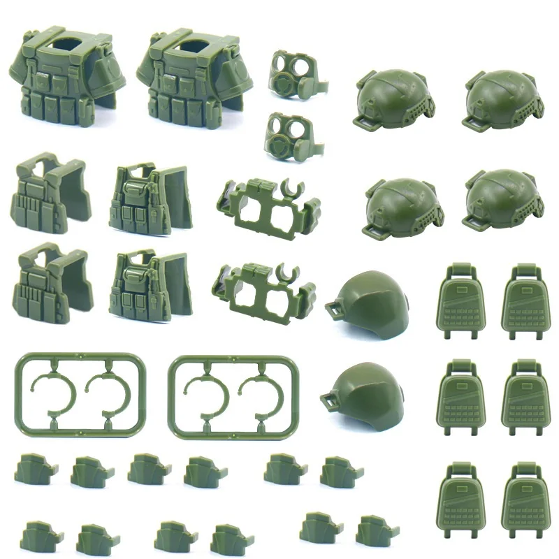 MOC Military Weapons Mini Action Figures 46PCS Accessorie SWAT City Police Army Soldier Building Blocks Bricks Toys for Children