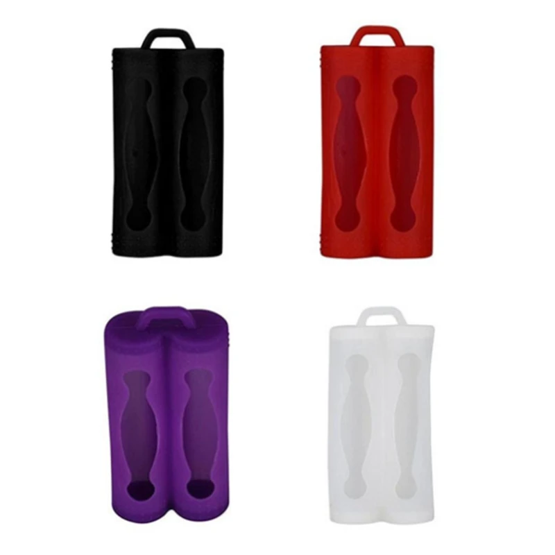 Protetor silicone da bateria 2 slots Bolsa armazenamento manga silicone Suporte bateria para bateria 18650