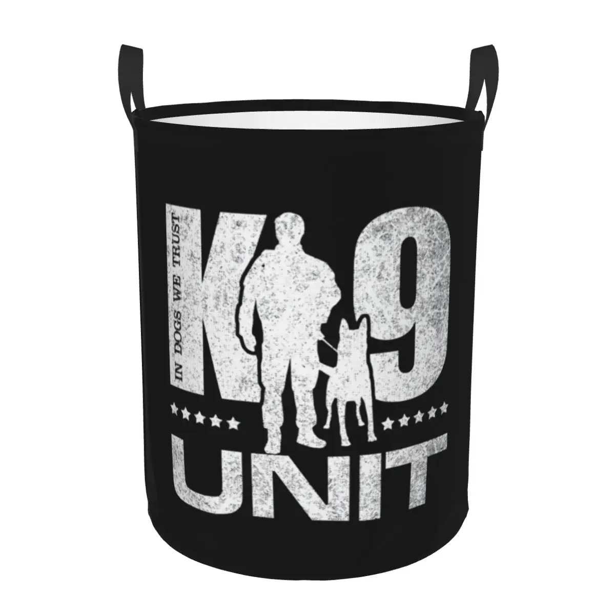 Custom K9 Unit Malinois Laundry Basket Collapsible Belgian Shepherd Dog Clothing Hamper Toys Organizer Storage Bins