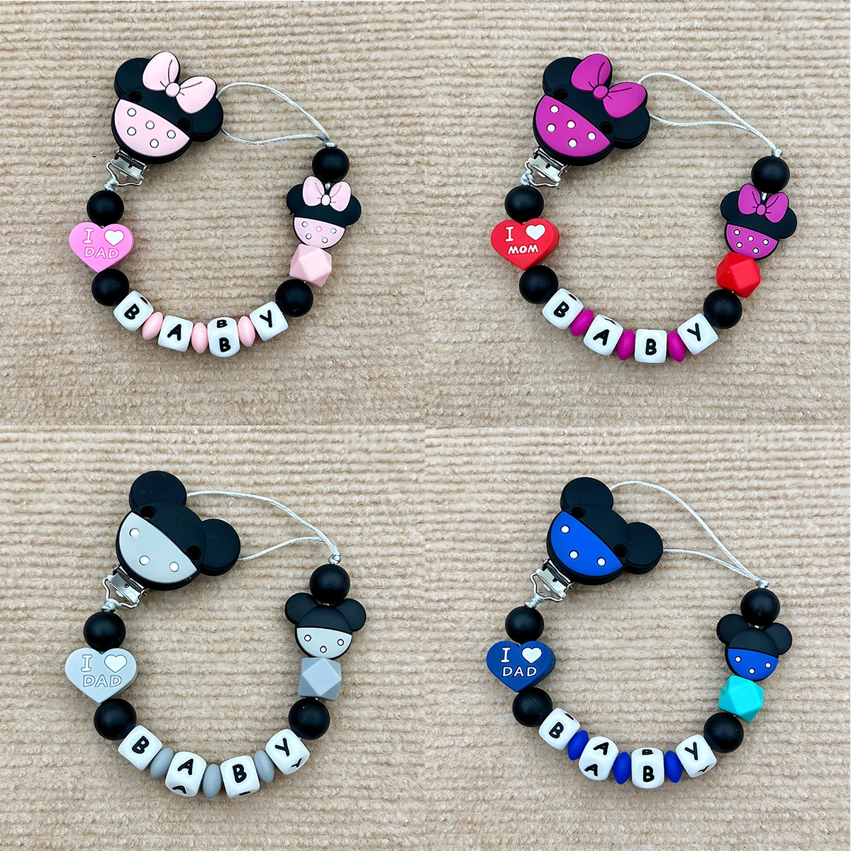 Customized Pacifiers Personalized Name Letter FOR Baby Pacifiers Silicone Pendant Pacifier Clips Holder Teether Baby Toy Gifts