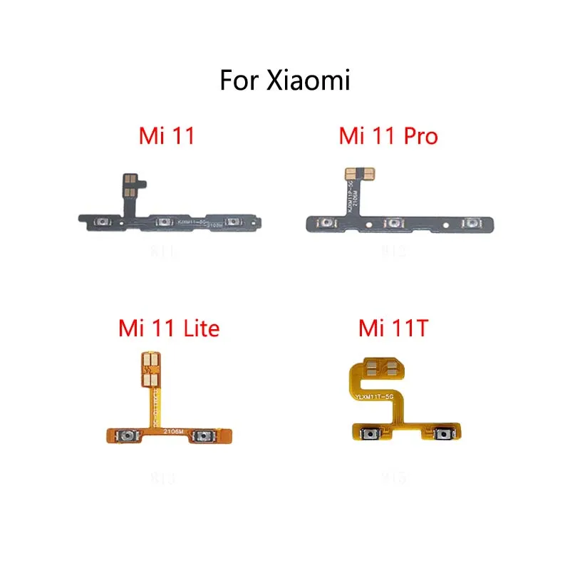 For Xiaomi Mi 11 Ultra 5G Power Button Switch Volume Mute Button On / Off Flex Cable For Xiaomi Mi 11 Lite 5G 11T Pro