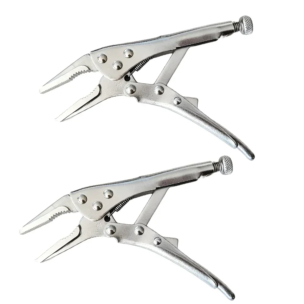 1Pcs Heavy-duty Clamping Locking Plier Strong Plier Pointed Round Mouth C-type Welding Quick Fixing Anti-Slip Maintenance Tool