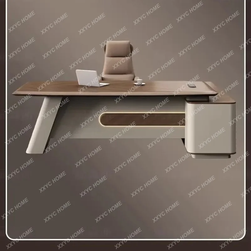 XX Boss Manager Desk, Premium Business  Single Desk and Chair Combination, High-End CEO Computer Desk