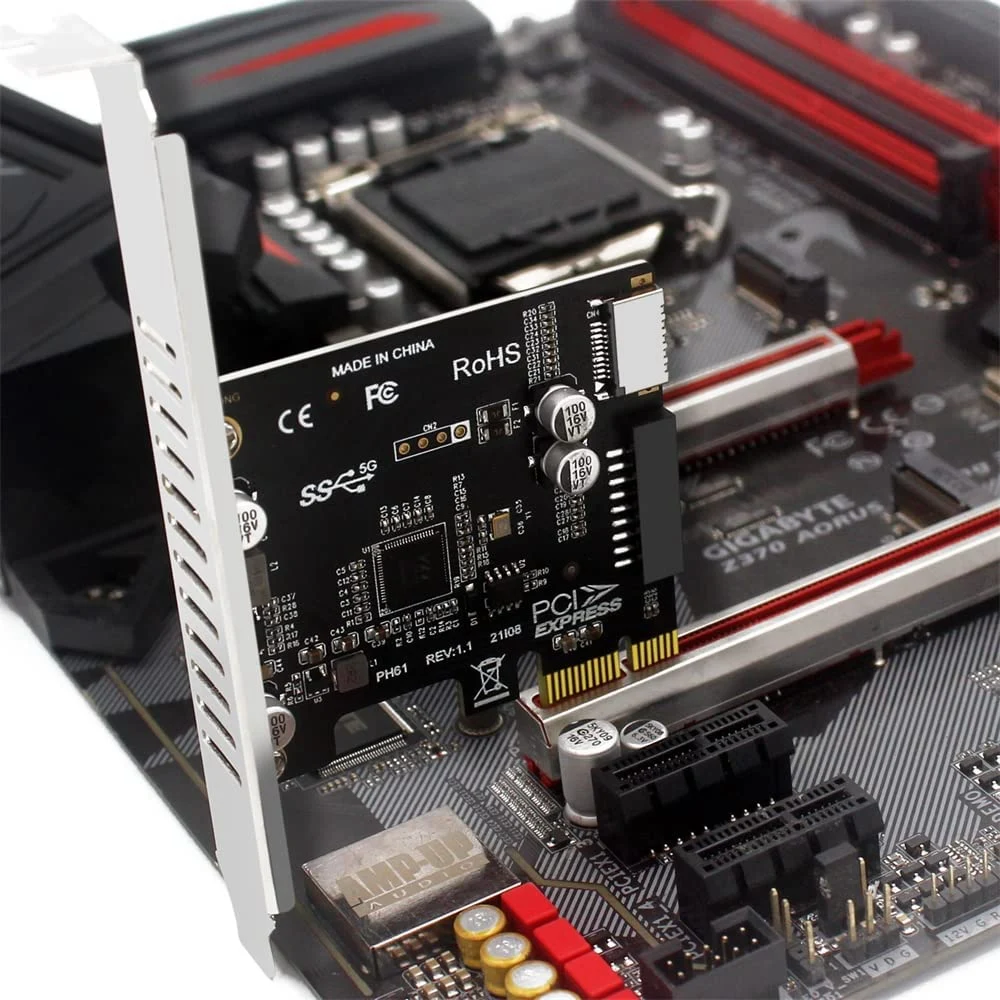 Superior VL805 Motherboard Adapter 5Gbps Type E USB 3.1 Front Panel Female & USB 2.0 To PCI-E 1X Express Card