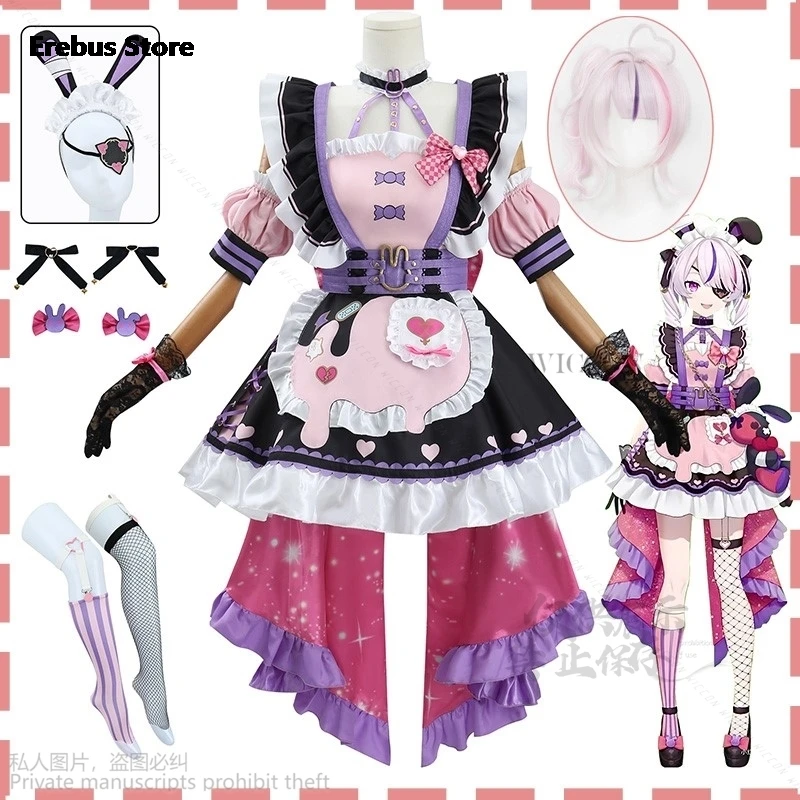 Anime Nijisanji EN Maria Marionette Cosplay Vtuber Lovely Sweet Lolita Dress Cosplay Wigs Halloween JK Role Play Party Carnival