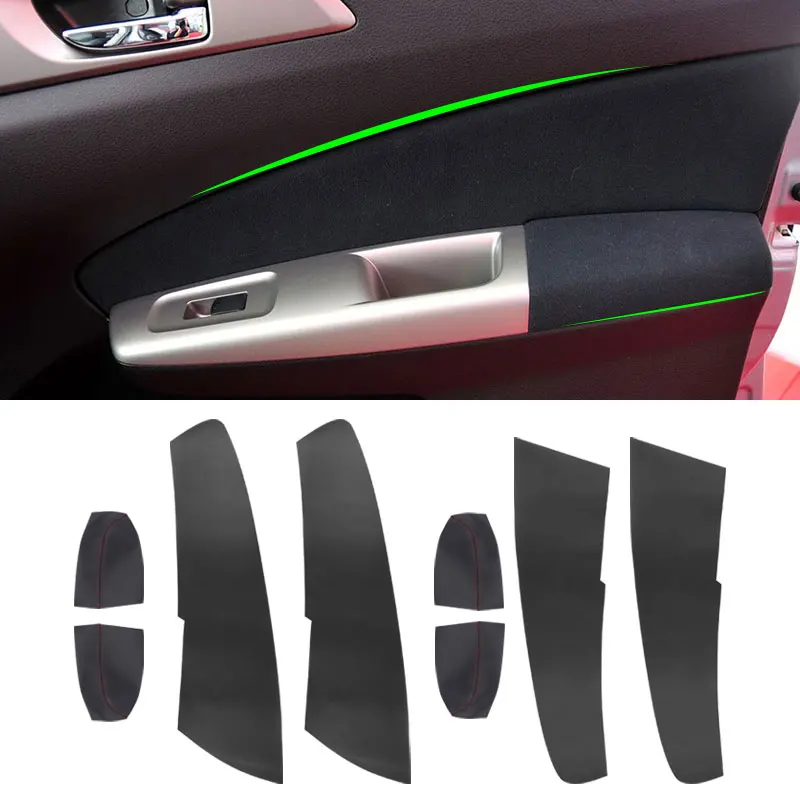 

For Subaru Forester 2008 2009 2010 2011 2012 Car Microfiber Leather 4pcs Door Armrest Panel Cover Protective Trim