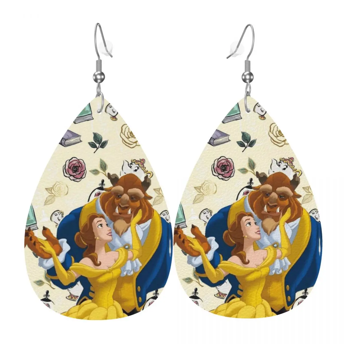 

Custom Beauty And The Beast PVC Leather Earrings Dangle Earrings Jewelry For Women For Wife Mother Gift