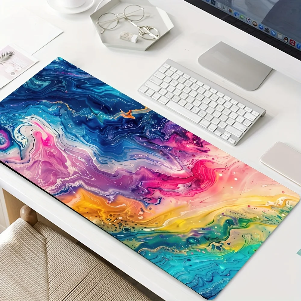 

Chic Marble Pattern Mouse Pad - Non-Slip, Rectangular Desk Mat for Women and Men, Perfect for Office Computers & Laptops