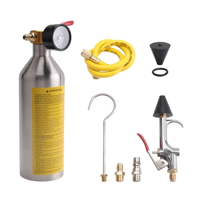 

Air Conditioning Flushing Kit, Car Air Conditioning Pipe Cleaning Tool Set, R134A Air Conditioning System Flushing Kit