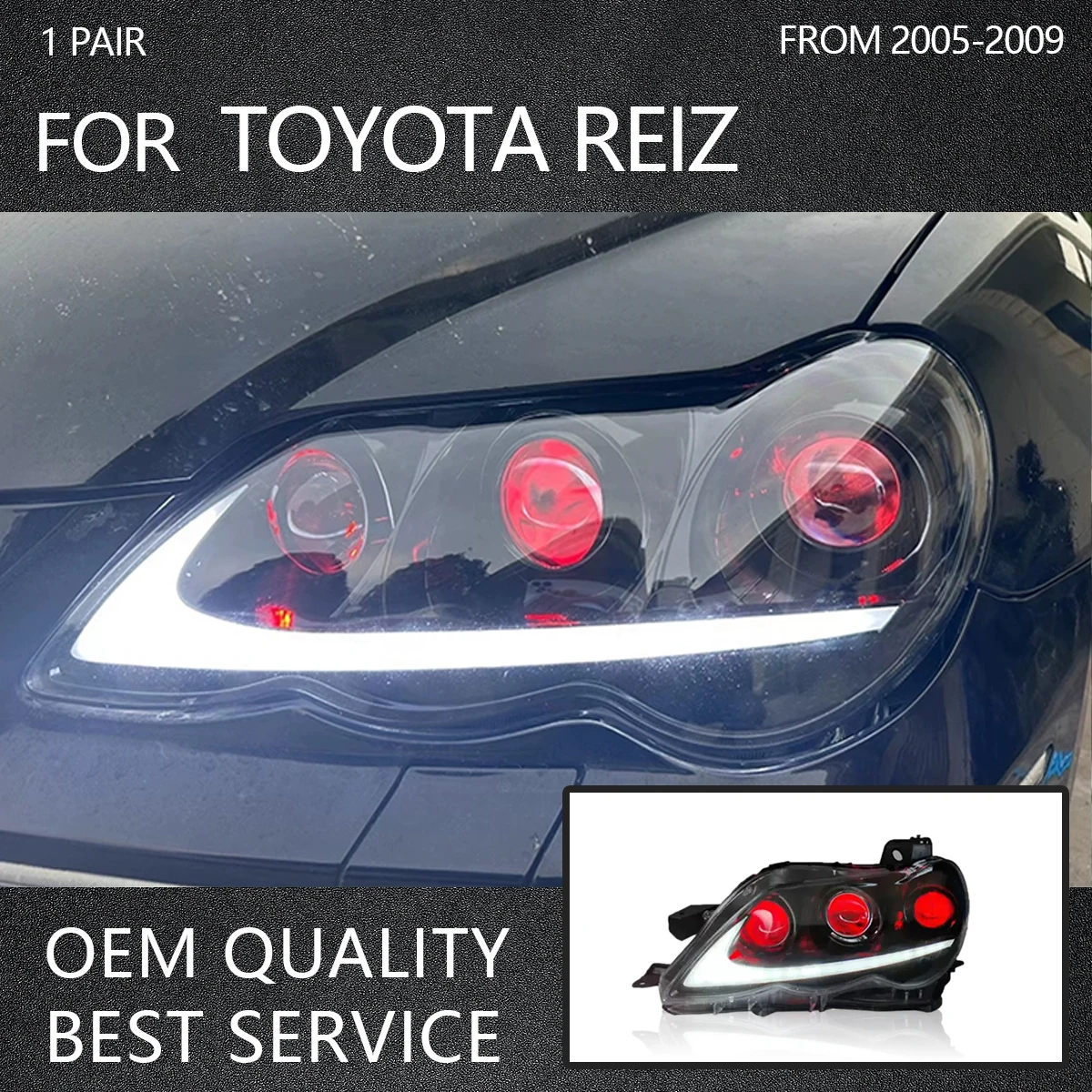 

Автомобильные фары YOFER для Toyota Reiz 2005-2009, фары Angel Eye, фары Devil Eye, автомобильные аксессуары