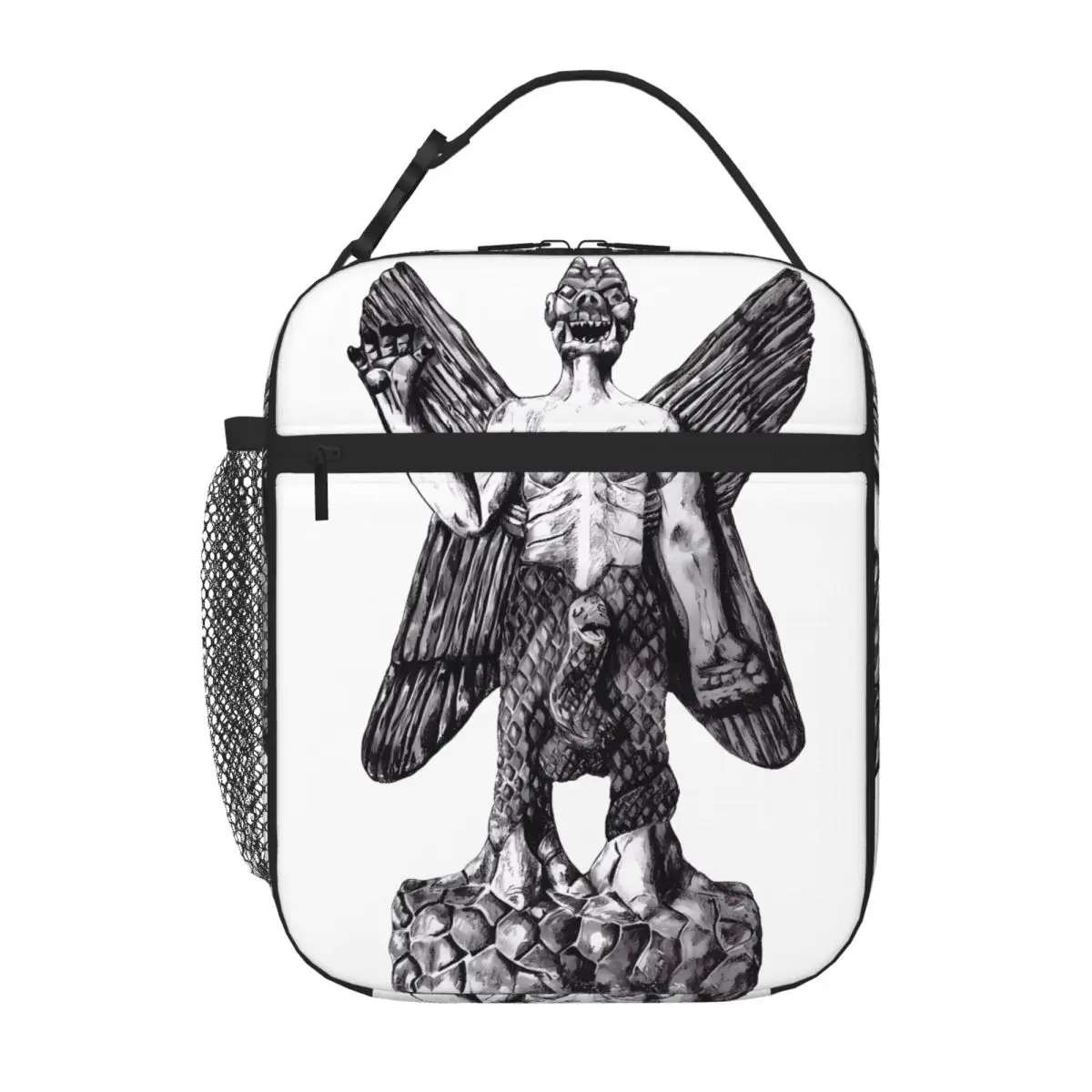 Hot Sale Pazuzu Stone Figure Play 3D Stereo Insulated Food Bag Fitness Snack Shoulder Lunch Bag