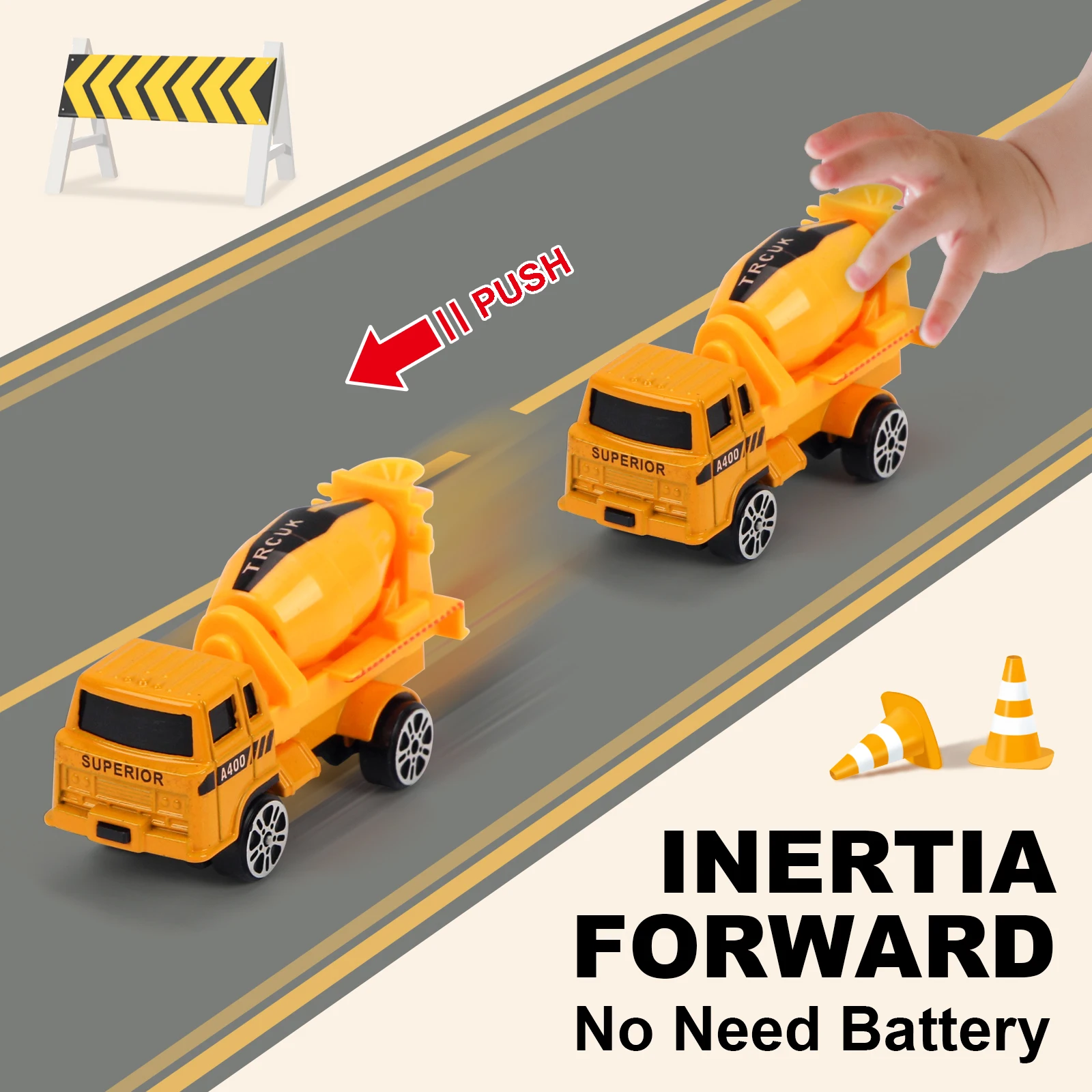 6pcs/set Sliding Engineering Car 1:64 Mini Alloy Toys Car Excavator Crane Bulldozer Construction Model Cars for Boy Kids Gifts