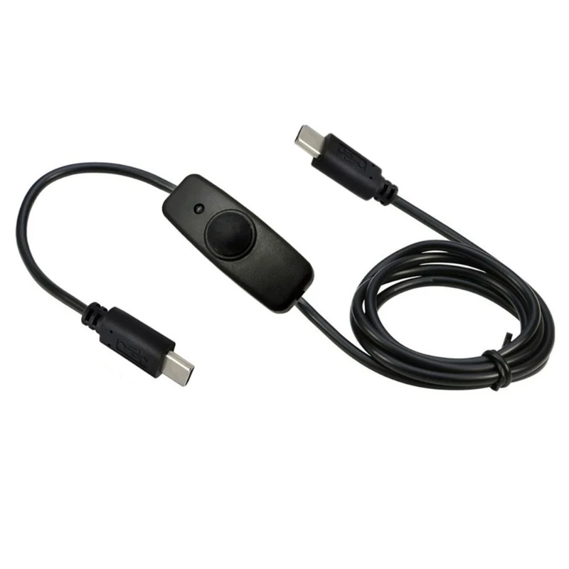 Double Male End USB C Cable Line with Switching Button & Light