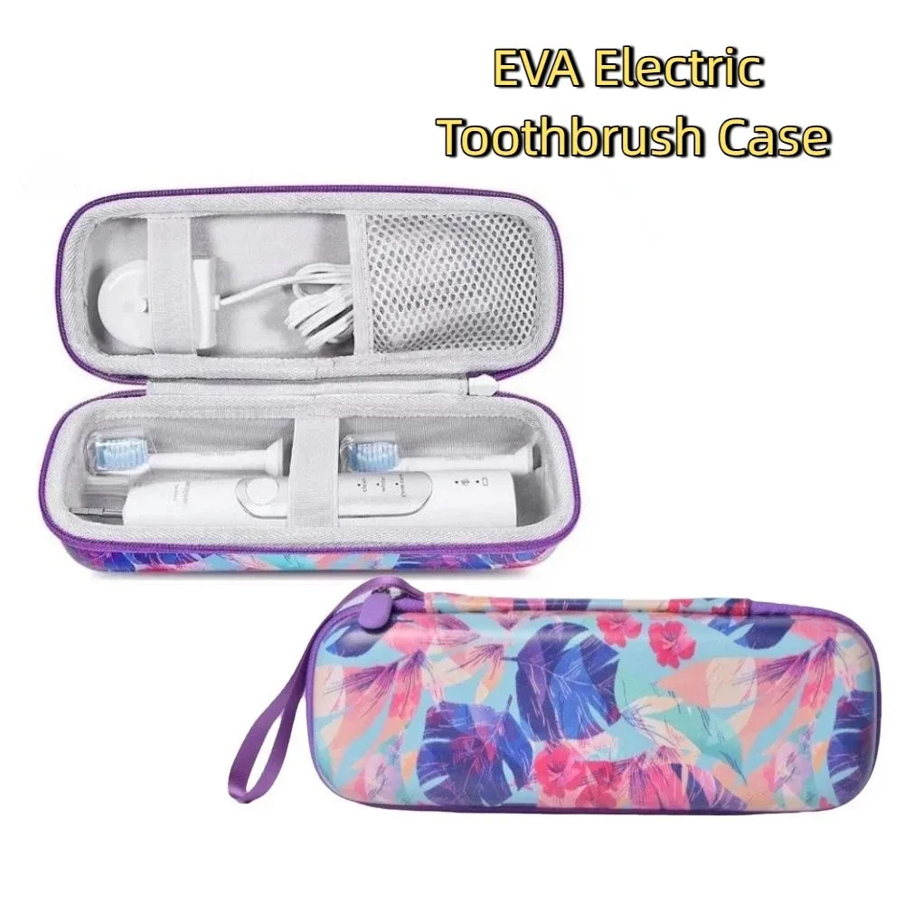 

Hard Shell EVA Electric Toothbrush Case Elastic Straps Breathable Mesh Toothbrush Travel Case Protective Waterproof
